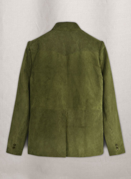 (image for) Woodland Green Suede Western Leather Blazer - Click Image to Close