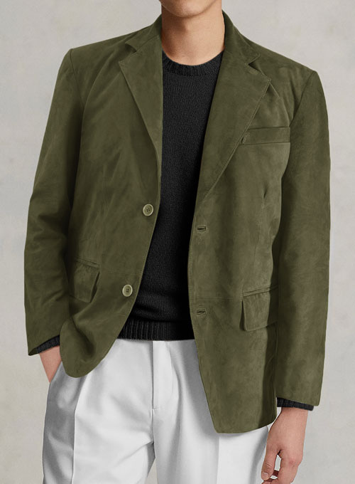 (image for) Woodland Green Suede Leather Blazer