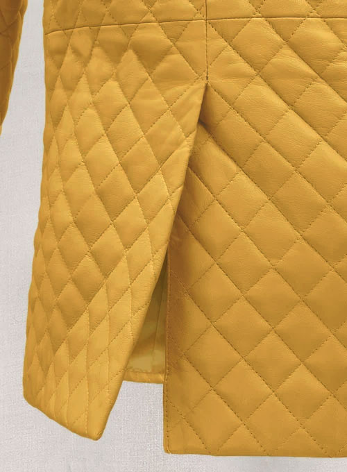 (image for) Yellow Bocelli Quilted Leather Blazer