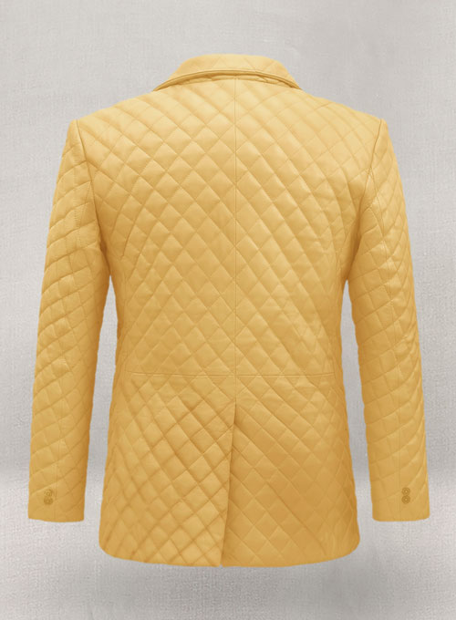 (image for) Yellow Bocelli Quilted Leather Blazer