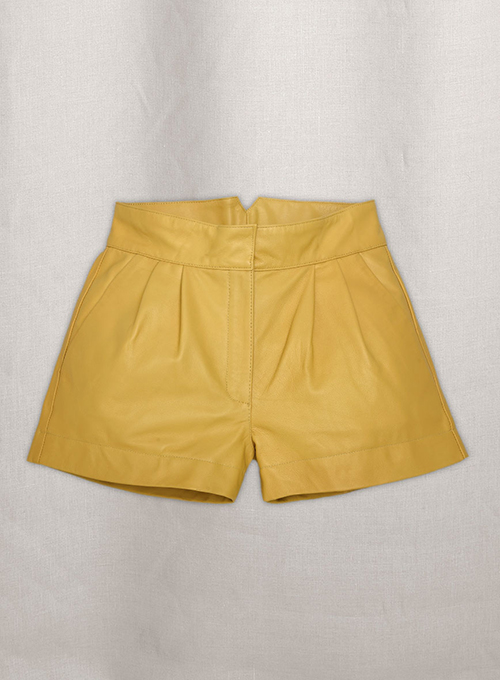 (image for) Yellow Leather Cargo Shorts Style # 360 - Click Image to Close