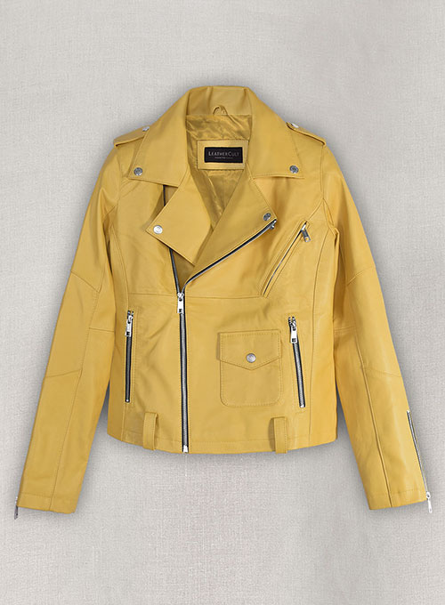 (image for) Yellow Rihanna Leather Jacket #1