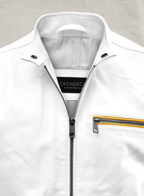 (image for) Yellow Stripe Leather Jacket # 100 - Click Image to Close