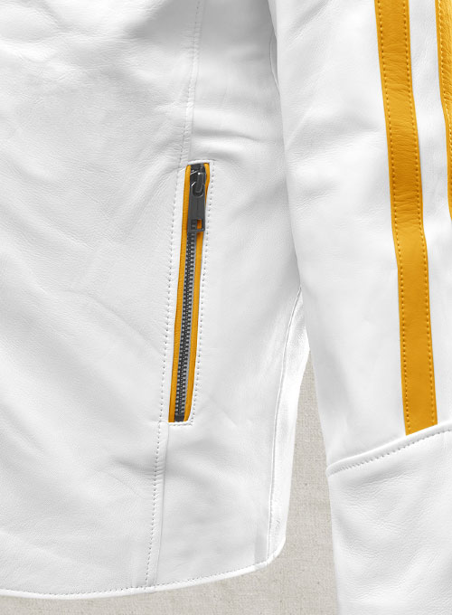 (image for) Yellow Stripe Leather Jacket # 100 - Click Image to Close