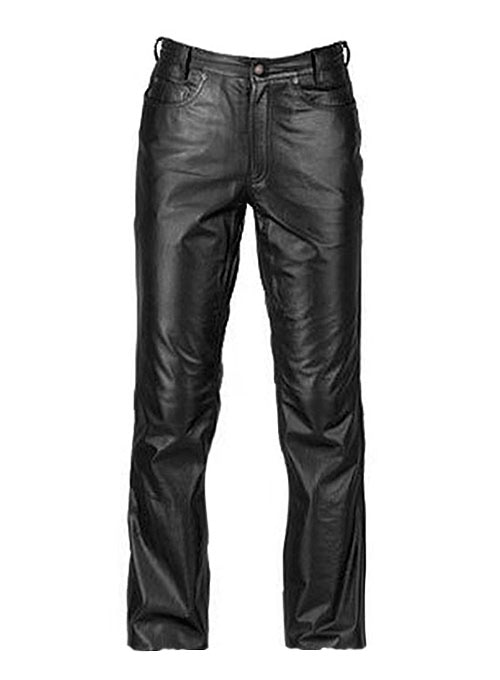 Mens Regular Size Genuine Burgundy Leather Jeans Trousers Pants