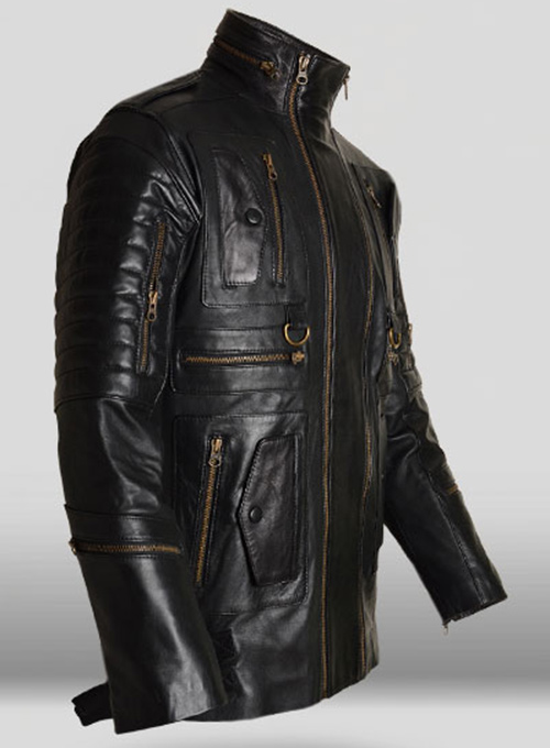 (image for) Thick Black Leather Jacket # 641 - Click Image to Close