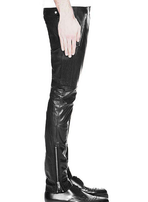 (image for) Normandie Leather Biker Jeans - Click Image to Close