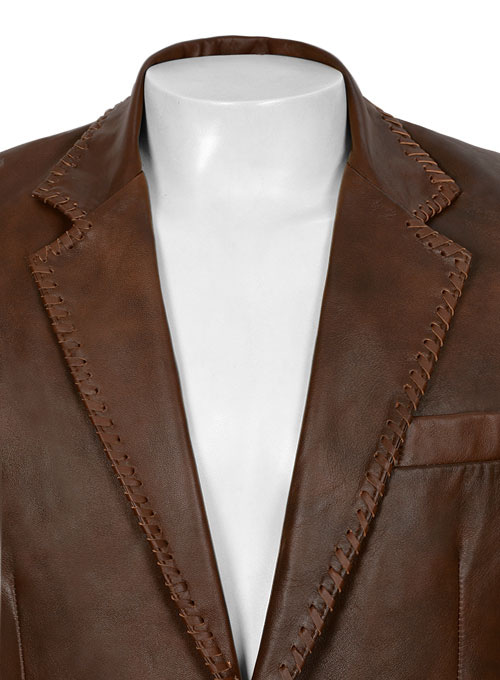 (image for) Spanish Brown Medieval Leather Blazer - Click Image to Close
