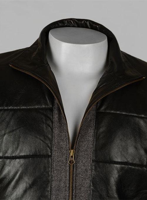 Gray Tweed Leather Combo Jacket # 643