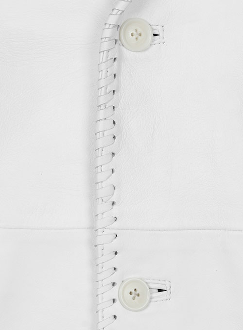 (image for) White Medieval Leather Blazer - Click Image to Close