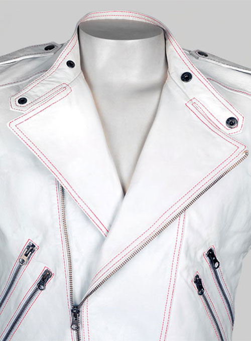 White 2024 leather waistcoat