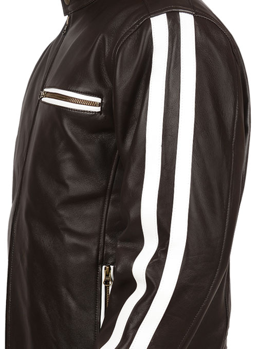 (image for) White Stripe Leather Jacket # 100