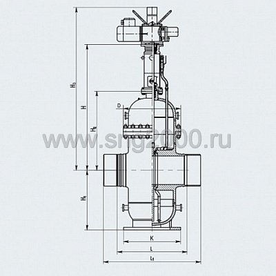 Задвижка шиберная ПТ19005-300 DN 300 мм PN 8.0 МПа | Фото №2