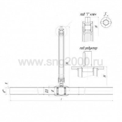 Кран шаровой КШ.Ц.П.Energy.250.025.П/П.03 H=2001-2500 мм DN 250 мм PN 2,5 МПа в комплекте с ручным редуктором | Фото №3