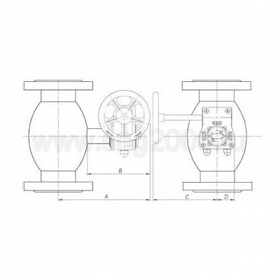 Кран шаровой КШ.Ц.П.Р.GAS.040.040.Н/П.02  DN 40 мм PN 4,0 МПа с редуктором | Фото №3