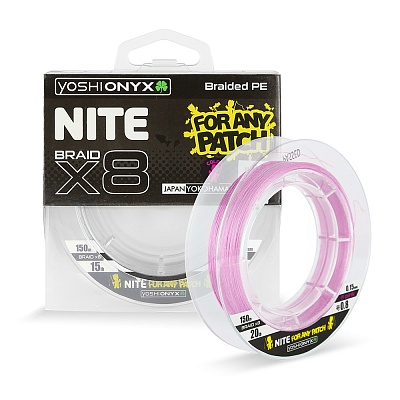 Леска плетенная Yoshi Onyx NITE 8 Pink 0.6#100м