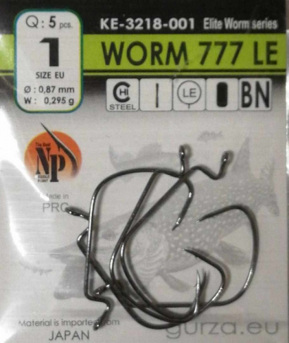 Крючки Gurza-WORM 777 LE №2/0 BN (5шт/уп)												