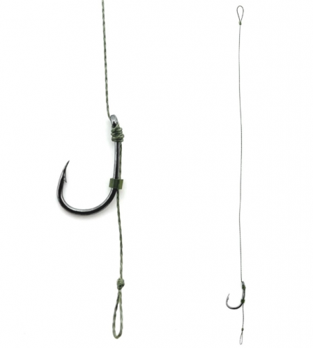 Поводок карповый с волосяной оснасткой CarpHunter Premium 17 см крючок Wide Gape №4 (2шт/уп)