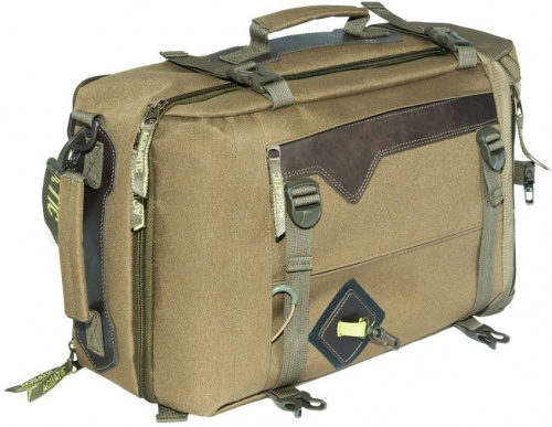 Сумка-рюкзак С-28Х с кожаными накладками (цвет: хаки)