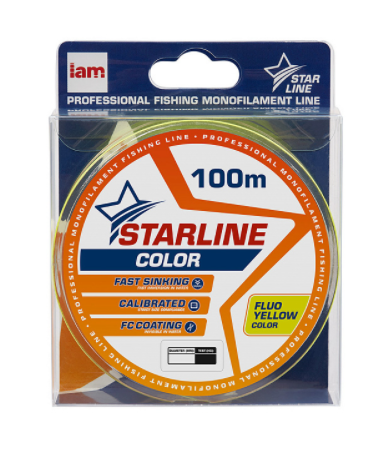 Монофильная леска STARLINE 100m (fluo yellow)) 0.165