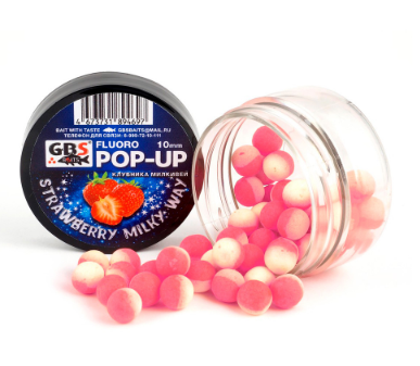 Бойлы POP-UP GBS Клубника Milky Way 10 мм			