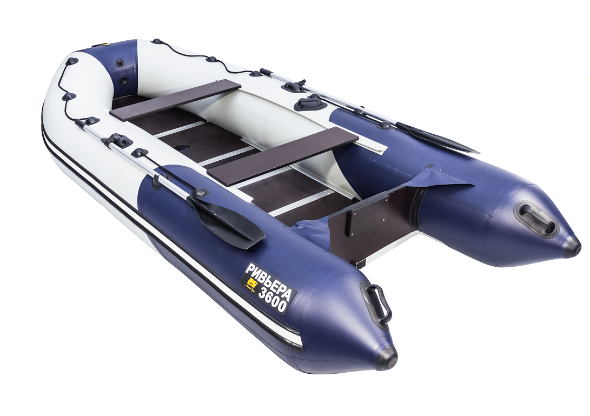 Лодка Ривьера Компакт 3600 СК комби светло-серый/синий