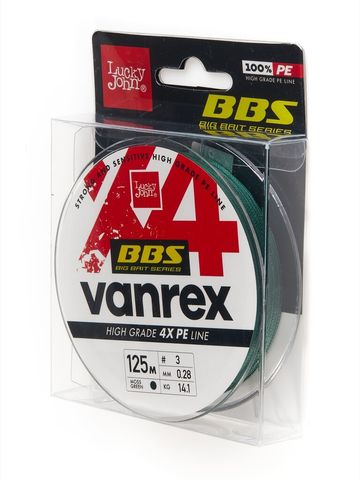 Леска плет. Lucky John Vanrex х4 BRAID Moss Green 125/008				