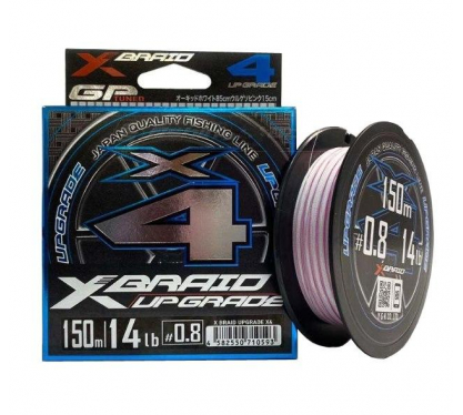 Шнур YGK X-Braid Upgrade X4 150m White Pink # 0.3  0.090 мм 6lb 2,7 кг