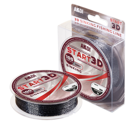 Леска AKKOI START 3D 100m grey 0.20mm ( 6.5kg)																				