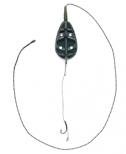 Готовый карповый монтаж с кормушкой In-line Flat method feeder MIDI 60г 1 крючок CarpHunter