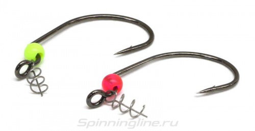 Крючки Gurza-WORM 101 LEHS № 10 BN (5шт/уп) офсет,широкое ухо+Helix+Round Beads)VANADIUM