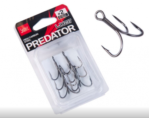 Крючки-тройники Lucky John PREDATOR сер. LJH237 разм.006 6шт.						