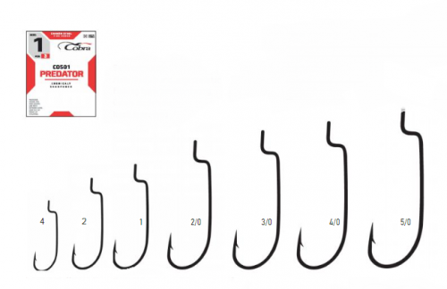 Крючки офсетные Cobra FORCE сер. CO501 разм. 002 3шт.