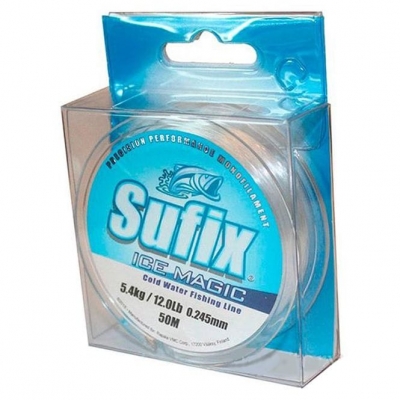 Леска зимняя SUFIX Ice Magic прозрачная 50м 0.28мм 6,6кг							