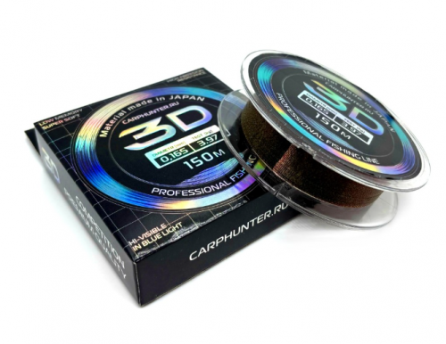 Универсальная монофильная леска CARPHUNTER 3D 0,453мм 22,49кг 150м Camo (Fluo Green)	