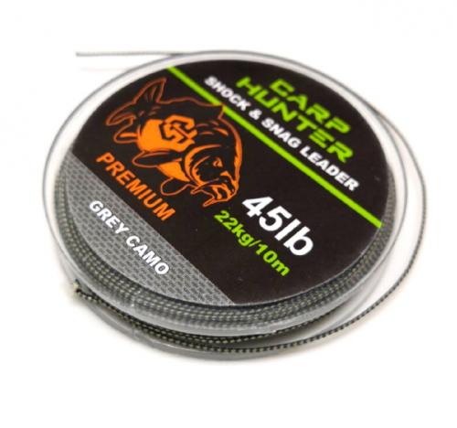 Тонущий шок лидер CarpHunter PREMIUM 45lb (22кг) 10м (grey camo