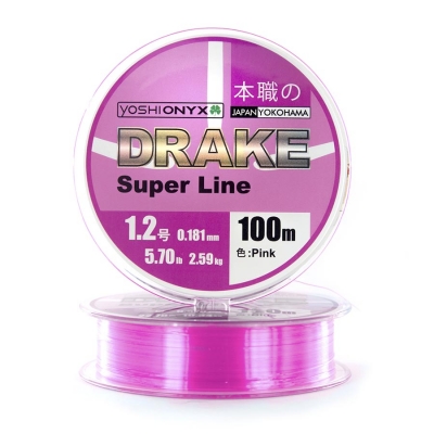 Леска Yoshi Onyx DRAKE SUPERLINE 100M 0.203mm Pink