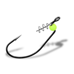 Крючки Gurza-WORM 401 LEHS  № 2/0 BN (3шт/уп)(Офсет,широкое ухо+Helix+Round Beads ) VANADIUM						