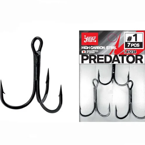 Крючки-тройники Lucky John PREDATOR сер. LJH234 разм.001 7 шт.