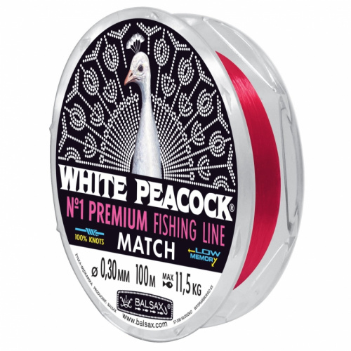 Леска BALSAX "White Peacock Match" BOX 150м 0,22 (7,0кг)											