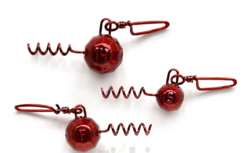 Свинец Fanatik "штопор" граненый груз с застежкой, цвет RED, 16 гр.