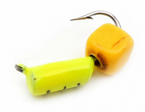 Мормышка столбик сырный кубик 2,5 мм желто-черный