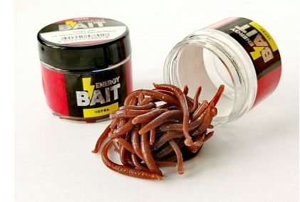 Искусств. насадка "ENERGY BAIT" ЧЕРВЬ (M) 5,5см, цв. земляной, ароматизир. (35шт)						