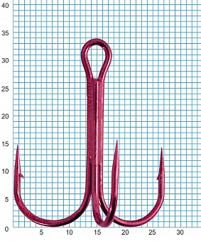 Крючок тройной SWD "SCORPION" TREBLE №2/0RED 
