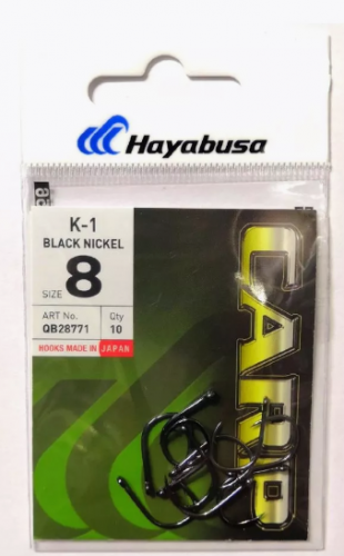 Крючки карповые Hayabusa K-1 Black Nickel №8		