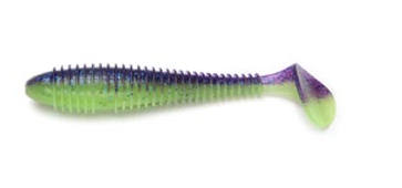 Приманка силиконовая Keitech Swing Impact FAT 3.3" PAL #06 Violet Lime Belly											