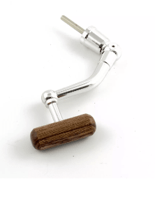 Ручка для катушки Palomino метал. вкручивающаяся хром (деревянный кноп)			