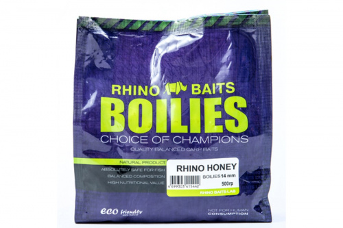 Бойлы насадочные Rhino Honey (мёд), 14 мм, пакет 0,5 кг