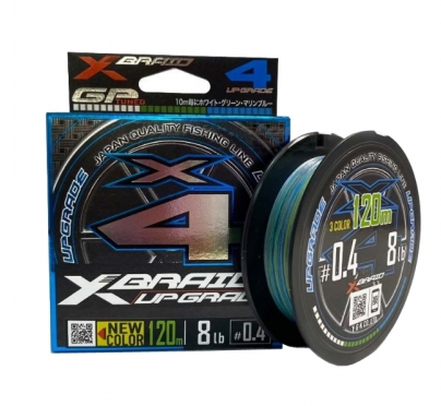 Шнур YGK X-Braid Upgrade X4 120m 3Colored # 0.6  0.128 мм 12lb 5.4 кг