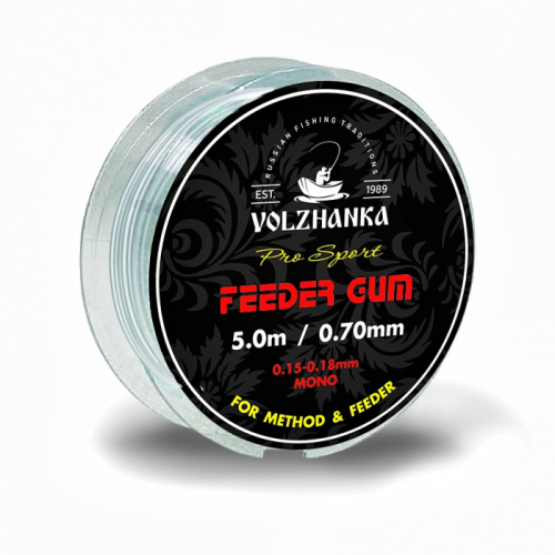 Фидерная резина "Feeder Gam" 0.5мм/5м цв. прозрачный							